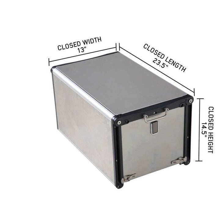 Komodo Camp Kitchen - Dual Grill, Skillet, Folding Shelves, and Rocket Tower - Stainless Steel