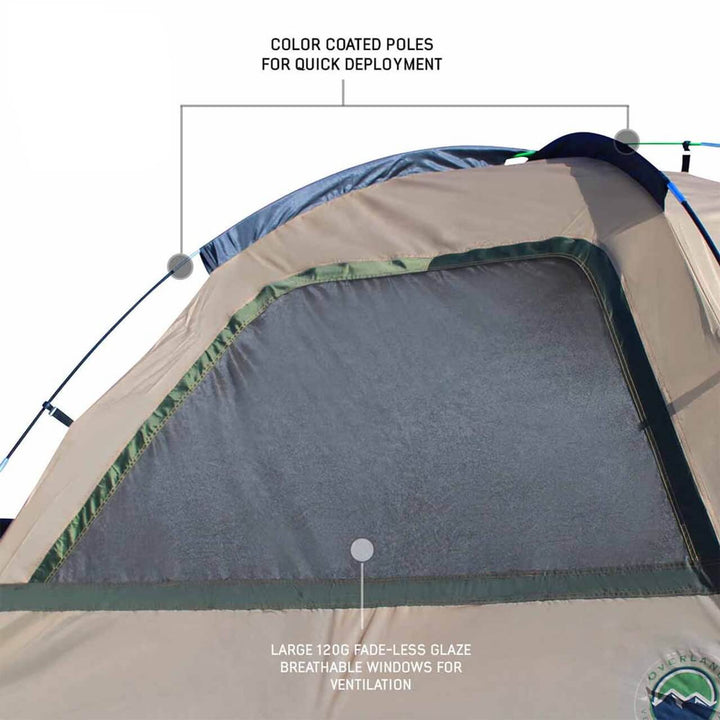 LD TACT Bed Tent, Tan Body & Green Rainfly