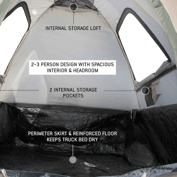 LD TACT Bed Tent, Tan Body & Green Rainfly