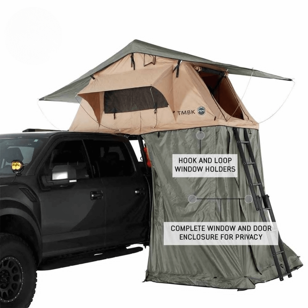 LD TMBK Roof Top Tent Annex Green Base With Black Floor & Travel Cover