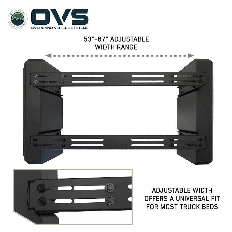 Pod Rack Universal Bed Storage System with Adjustable Crossbars and Lock Latches