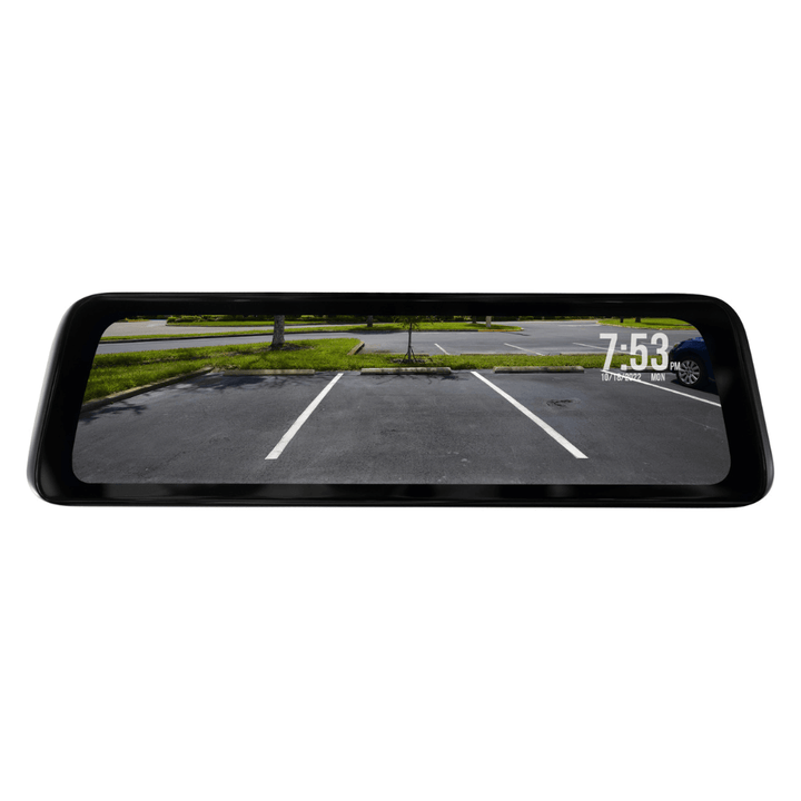 Full Screen Rear View Mirror Replacement Monitor with DVR and Backup Camera Kit