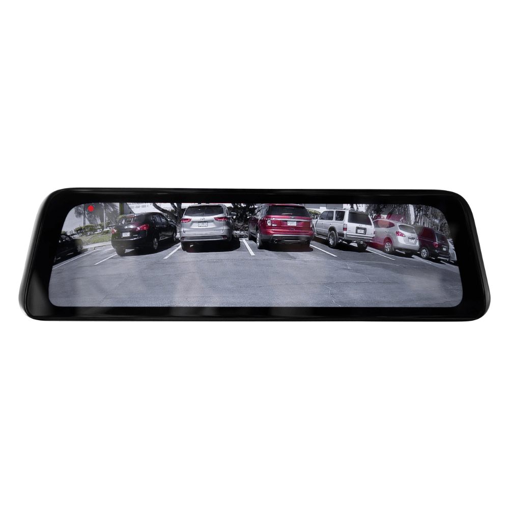 Full Screen Rear View Mirror Replacement Monitor with DVR and Backup Camera Kit