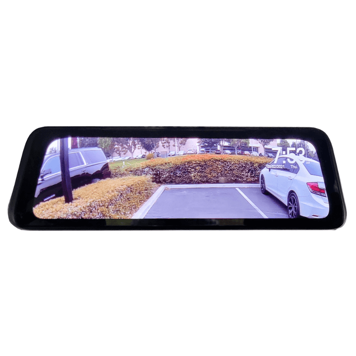 Full Screen Rear View Mirror Replacement Monitor with DVR and Backup Camera Kit