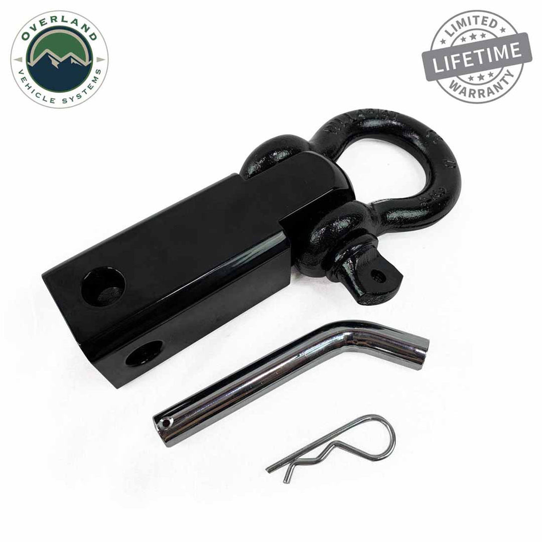 Receiver Mount Recovery Shackle 3/4" 4.75 Ton Rated Black Universal
