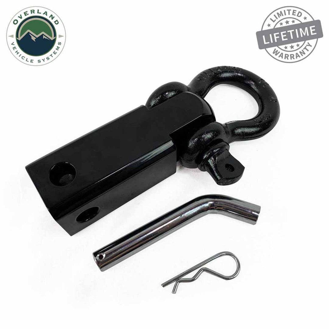 Receiver Mount Recovery Shackle 3/4" 4.75 Ton Rated Black Universal