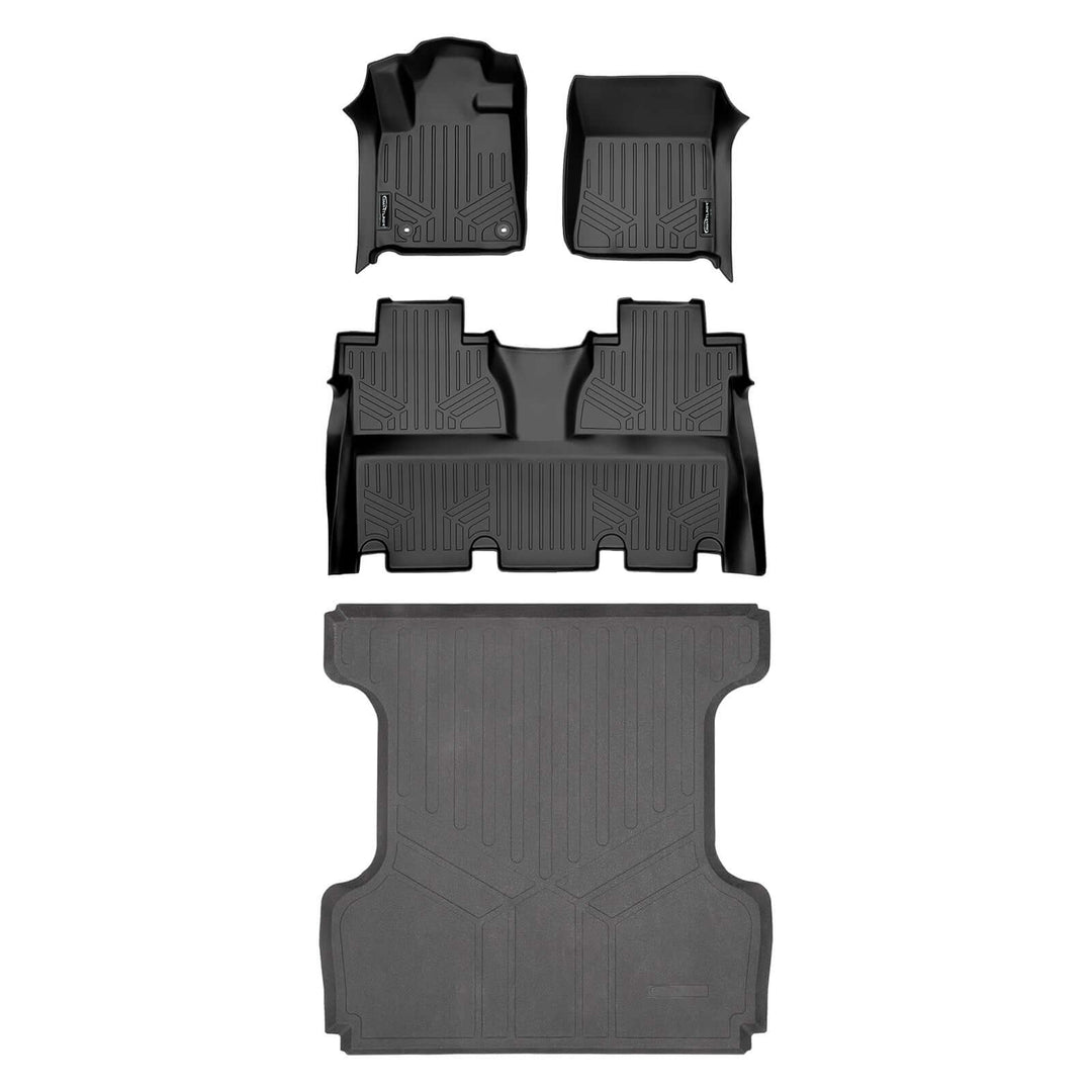 SMARTLINER Custom Fit Floor Liners fits 2007-2021 Toyota Tundra CrewMax (with Coverage Under 2nd Row Seat)