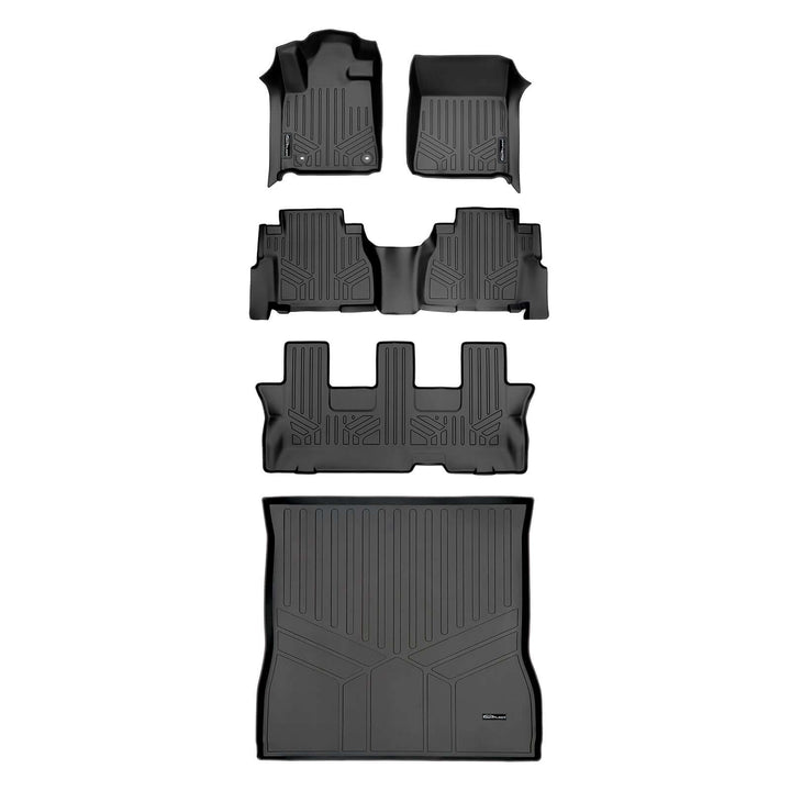 SMARTLINER Custom Fit Floor Liners fits 2008-2022 Toyota Sequoia with 2nd Row Bench Seat