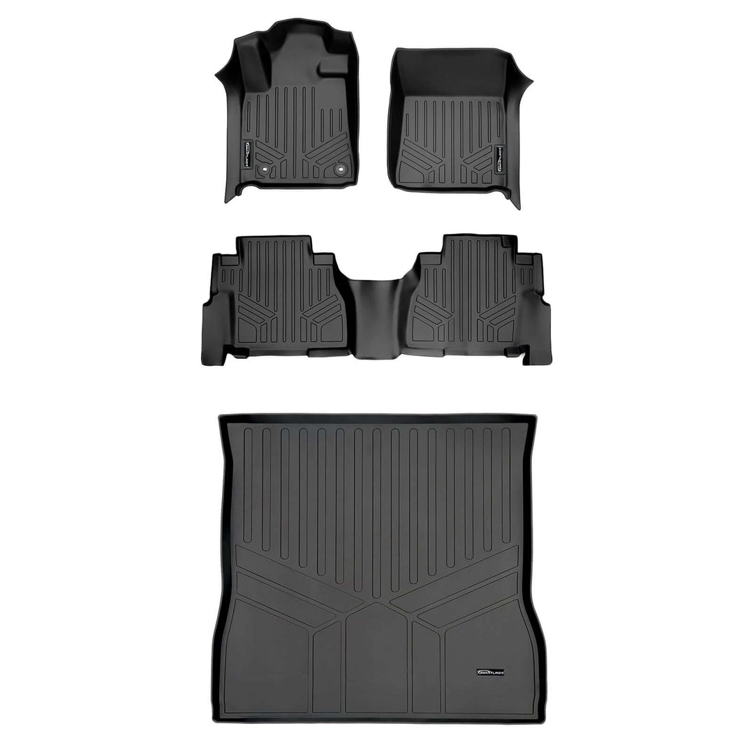 SMARTLINER Custom Fit Floor Liners fits 2008-2022 Toyota Sequoia with 2nd Row Bench Seat