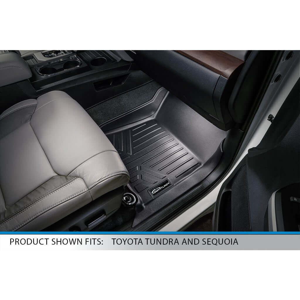 SMARTLINER Custom Fit Floor Liners fits 2008-2022 Toyota Sequoia with 2nd Row Bench Seat