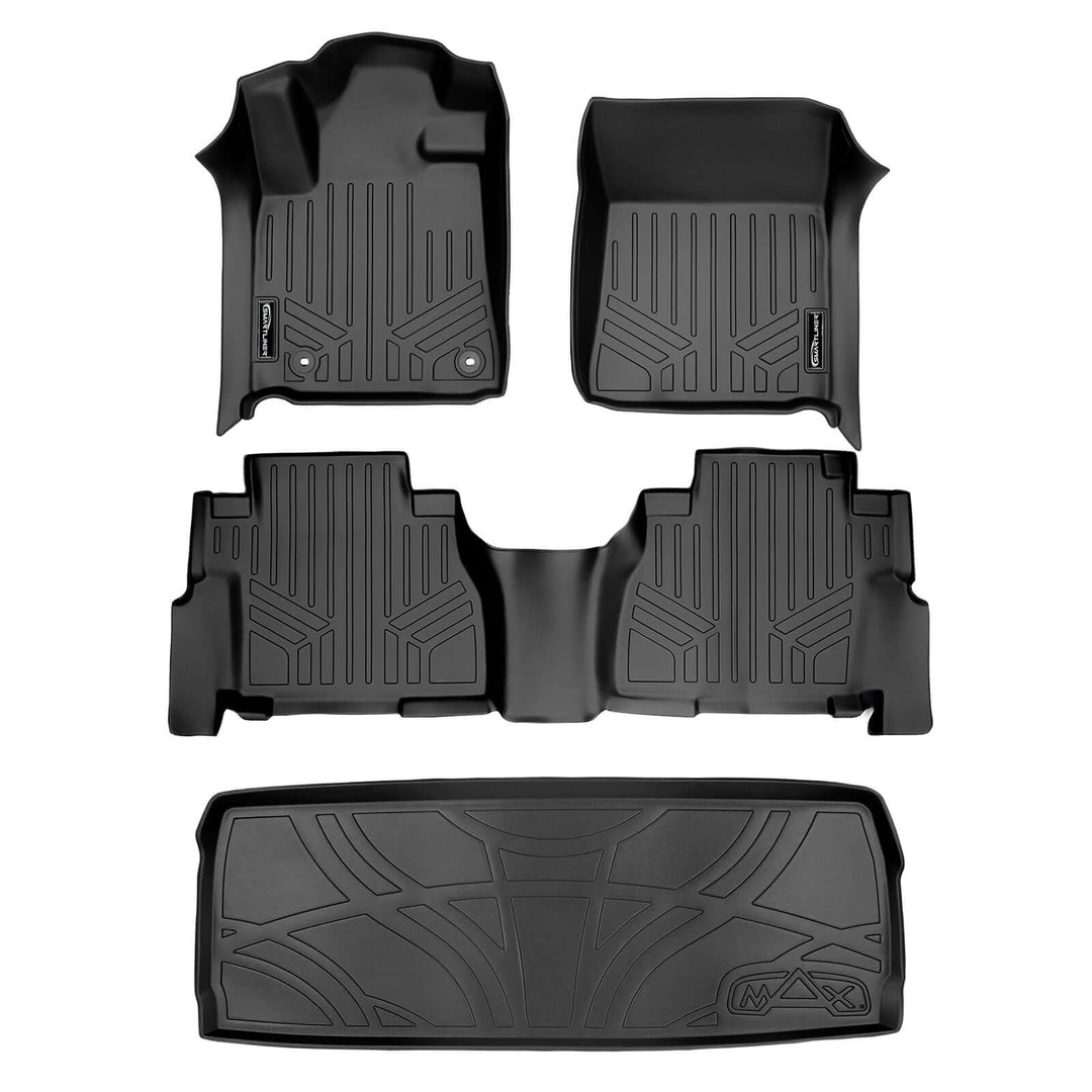 SMARTLINER Custom Fit Floor Liners fits 2008-2022 Toyota Sequoia with 2nd Row Bench Seat