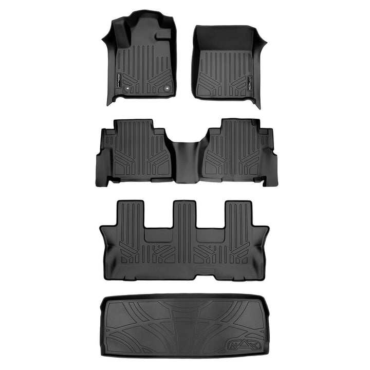 SMARTLINER Custom Fit Floor Liners fits 2008-2022 Toyota Sequoia with 2nd Row Bench Seat
