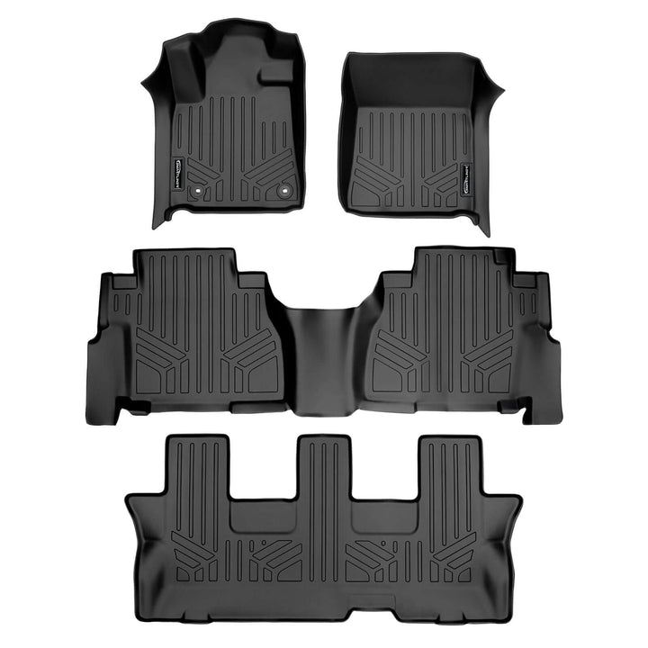 SMARTLINER Custom Fit Floor Liners fits 2008-2022 Toyota Sequoia with 2nd Row Bench Seat