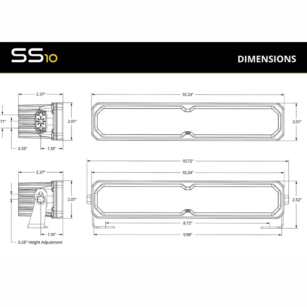 SS10 White LED Light Bar