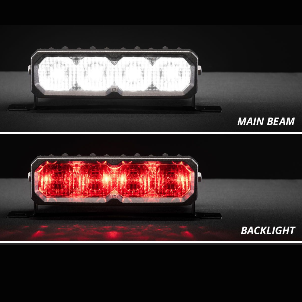 SS6 White Flush Mount LED Light Bar (pair)