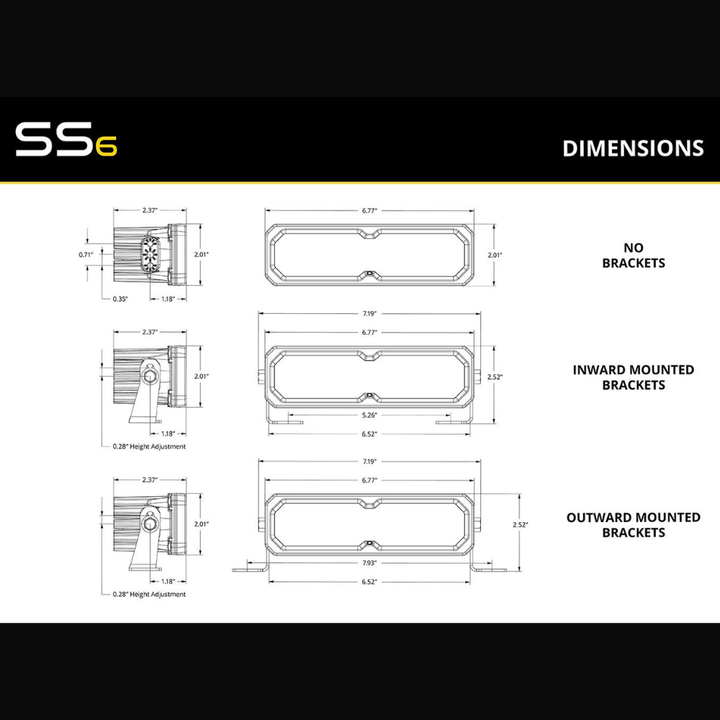 SS6 White LED Light Bar (one)