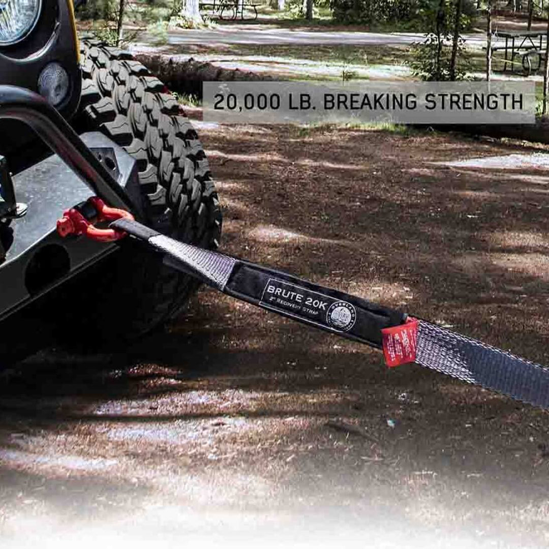 Tow Strap 2" x 30' 20,000 LB. Gray W/ Black Ends