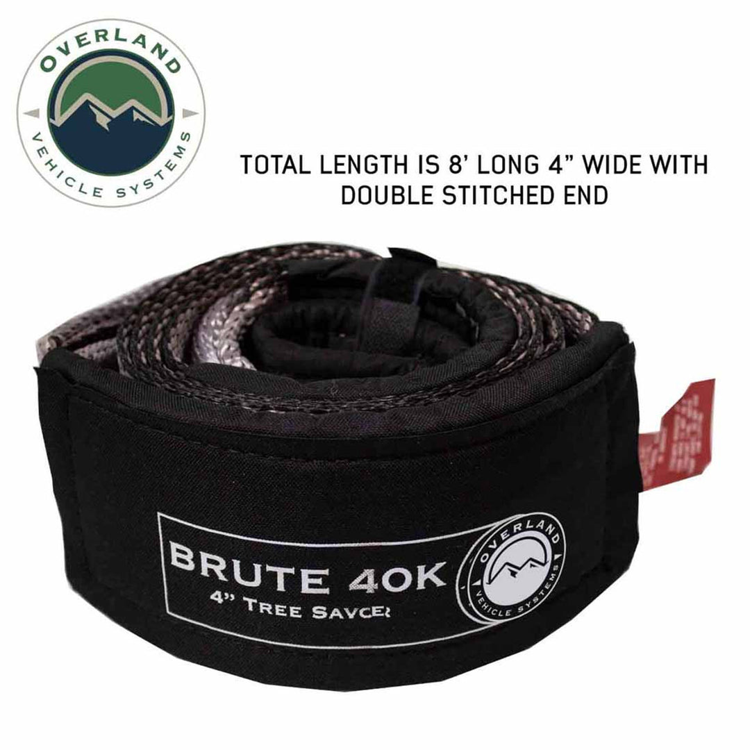 Tree Saver Tow Strap 40,000 lb. 4" x 8' Gray With Black Ends & Storage Bag
