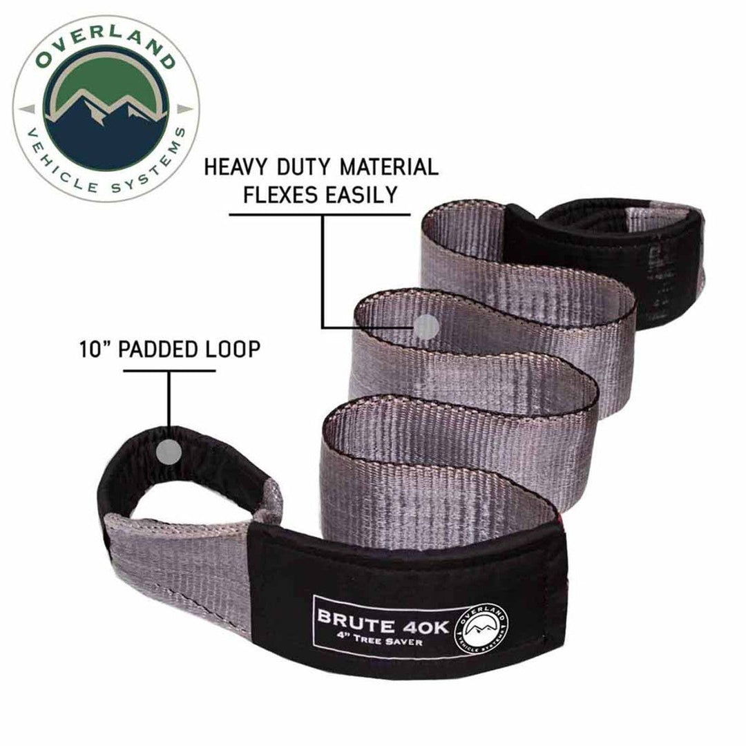 Tree Saver Tow Strap 40,000 lb. 4" x 8' Gray With Black Ends & Storage Bag
