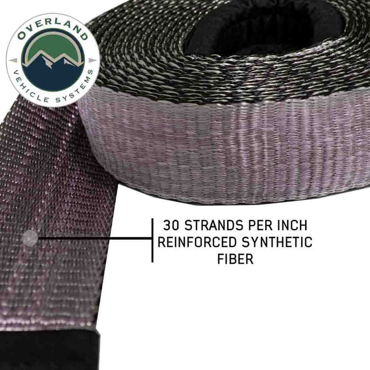Tree Saver Tow Strap 40,000 lb. 4" x 8' Gray With Black Ends & Storage Bag