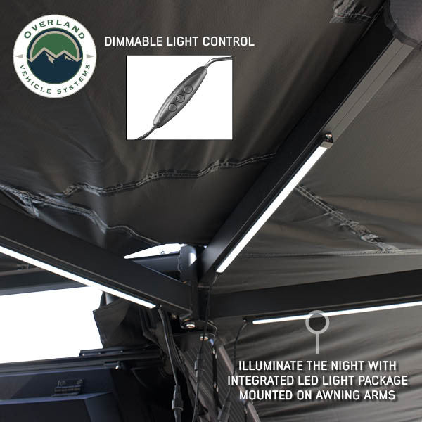XD Nomadic 270 - Awning W/Lights & Black Out Grey Hex, Black Trim & Black Travel Cover