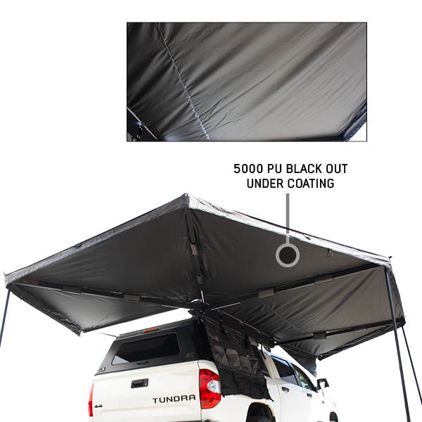 XD Nomadic 270 - Awning W/Lights & Black Out Grey Hex, Black Trim & Black Travel Cover