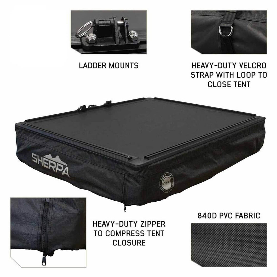 XD Sherpa Hybrid Soft Shell Roof Top Tent, Blue Body & Black Rainfly