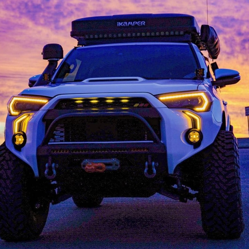 LED DRL Fog Light Fang Bezel Kit fits 2014-2024 Toyota 4Runner