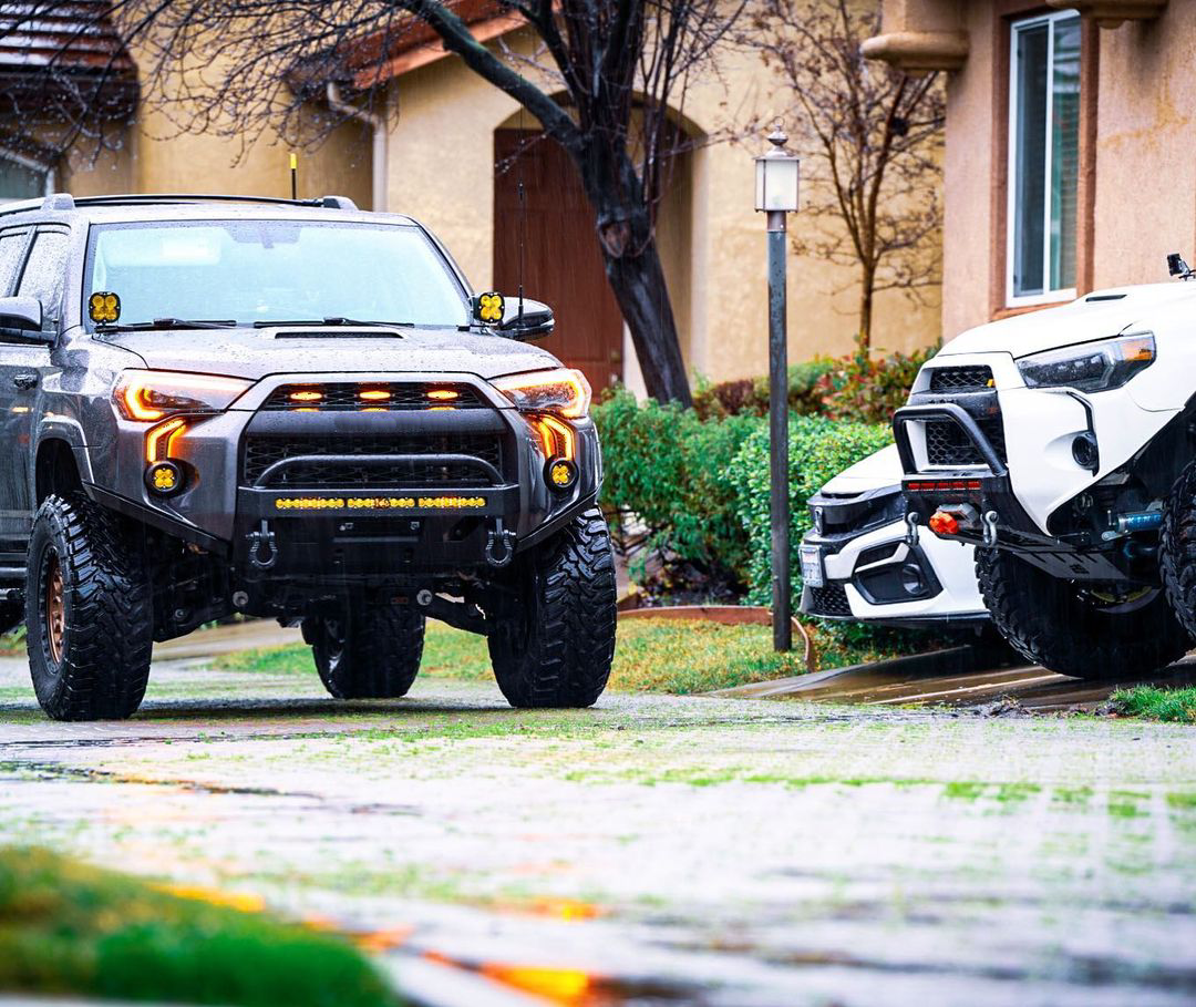 LED DRL Fog Light Fang Bezel Kit fits 2014-2024 Toyota 4Runner