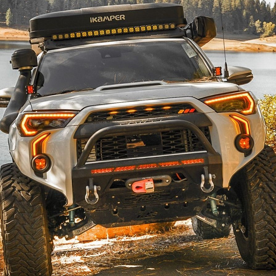 LED DRL Fog Light Fang Bezel Kit fits 2014-2024 Toyota 4Runner