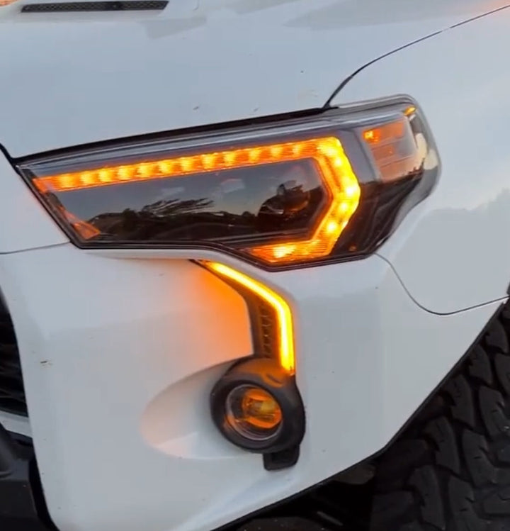 LED DRL Fog Light Fang Bezel Kit fits 2014-2024 Toyota 4Runner