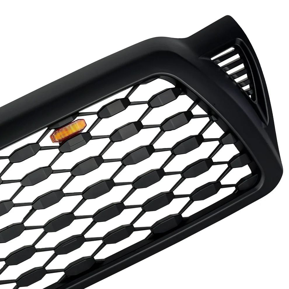 Front Mesh Grille W/ Amber Lights - Matte Black - for 2005-2011 Toyota Tacoma
