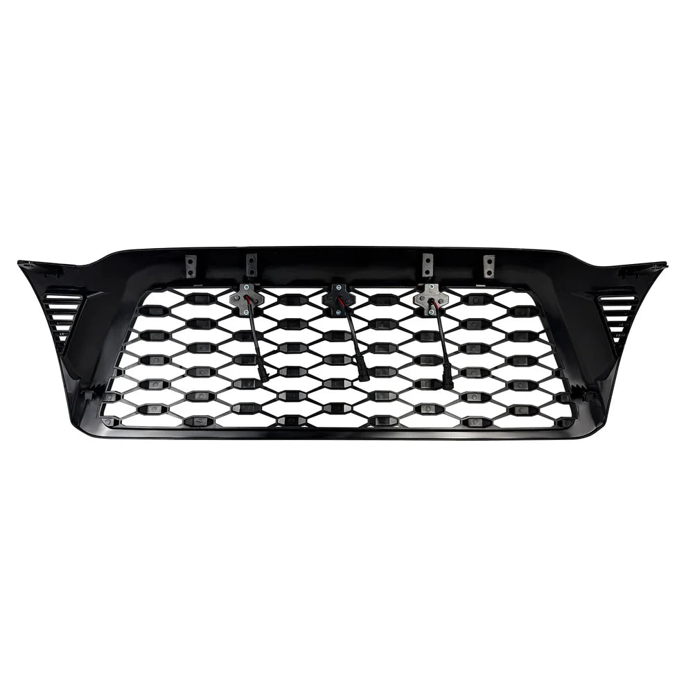 Front Mesh Grille W/ Amber Lights - Matte Black - for 2005-2011 Toyota Tacoma