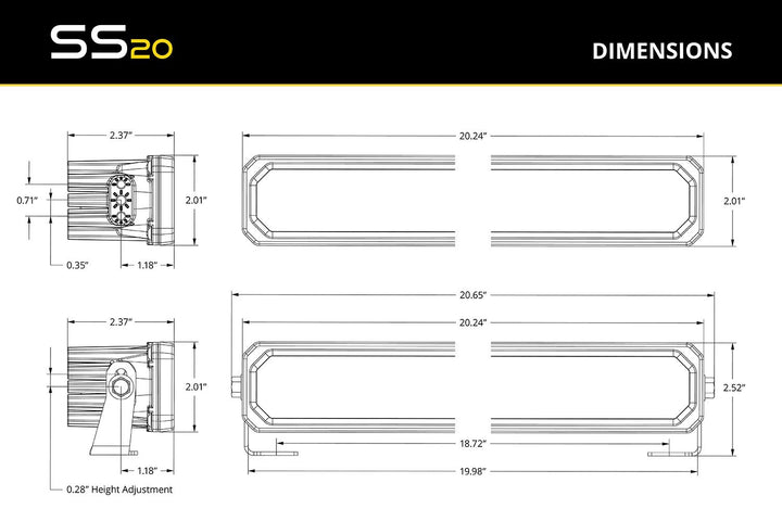 SS20 White LED Light Bar