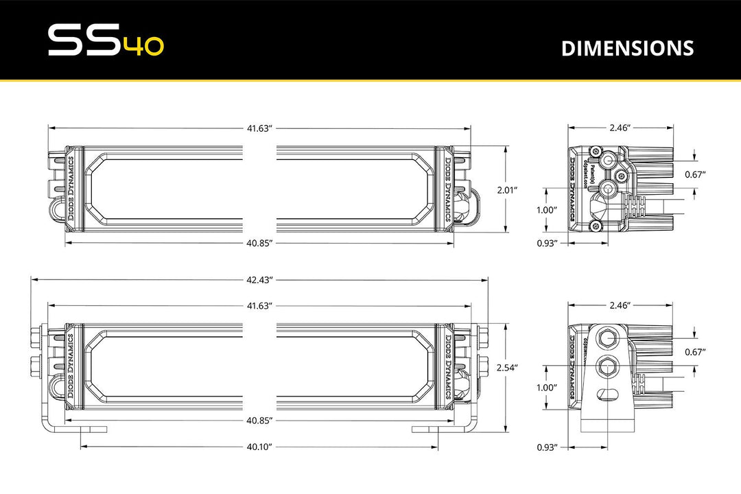 SS40 Dual-Color LED Light Bar (one)