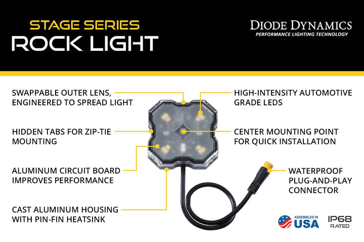 Stage Series LED Rock Light Kit Fits 2024+ Toyota Tacoma