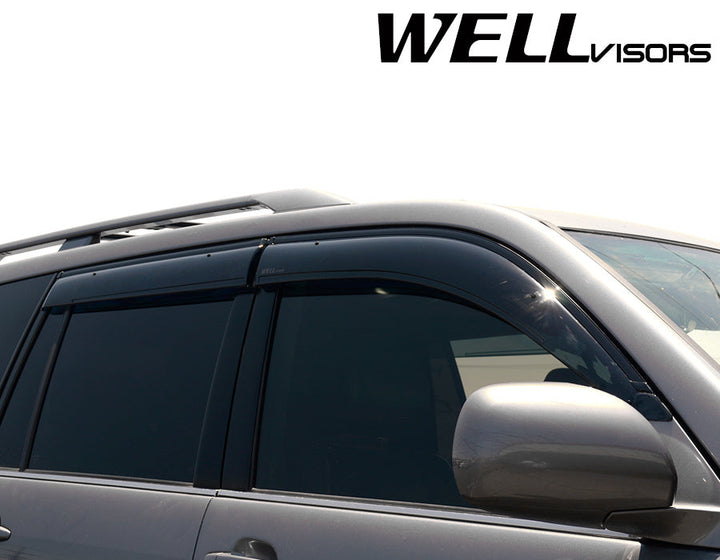 2003-2009 Toyota Lexus GX470 Taped-on Window Deflectors | Black Trim