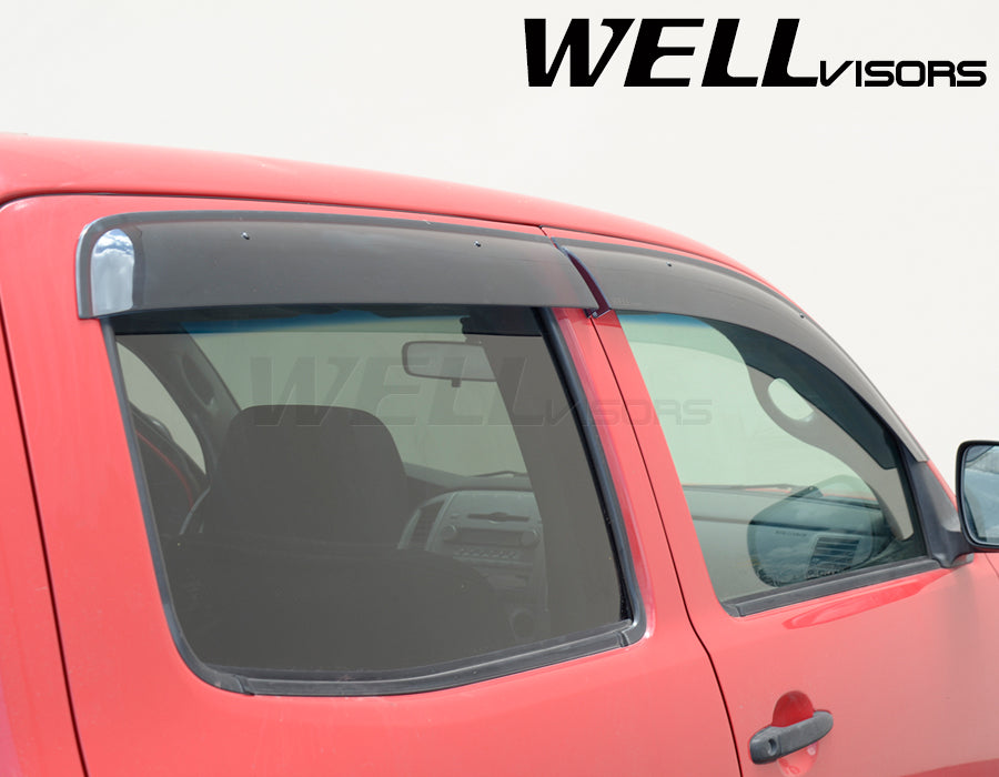 2005-2015 Toyota Tacoma Double Cab Taped-on Window Deflectors | Premium Series