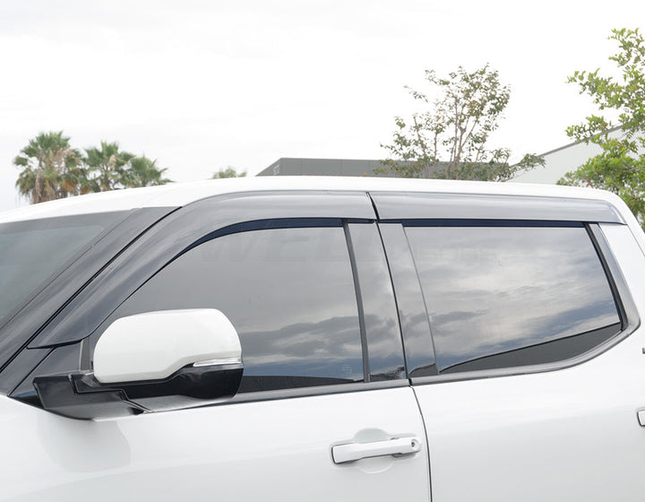 2022-2023 Toyota Tundra Crew Max Taped-on Window Deflectors | Premium Series