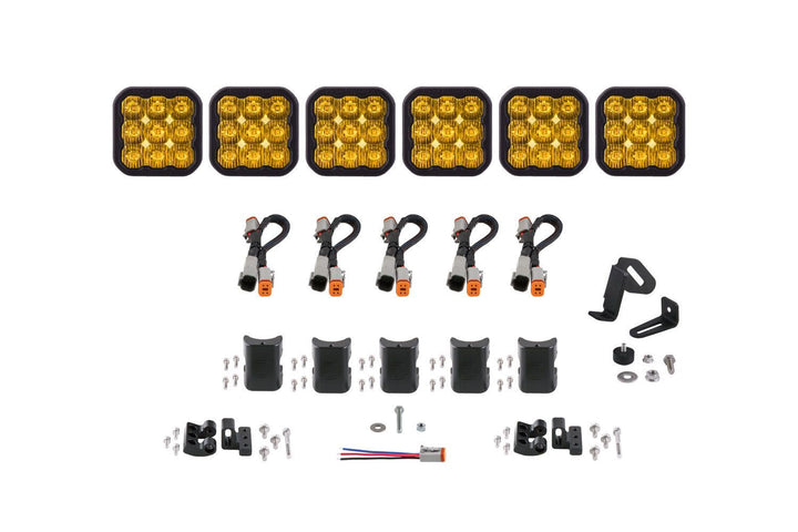 Diode Dynamics SS5 CrossLink 6-Pod LED Lightbar ( one )-Outdoor Recreation-Diode Dynamics-Yellow Driving-upTOP Overland