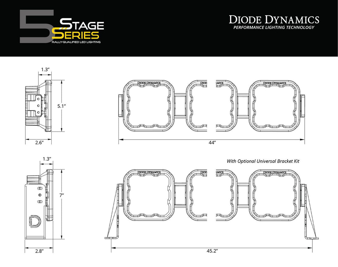 Diode Dynamics SS5 CrossLink 6-Pod LED Lightbar ( one )-Outdoor Recreation-Diode Dynamics-upTOP Overland