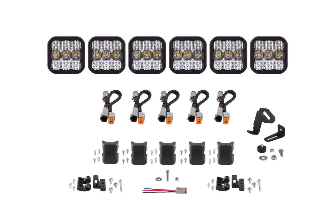 Diode Dynamics SS5 CrossLink 6-Pod LED Lightbar ( one )-Outdoor Recreation-Diode Dynamics-White Combo-upTOP Overland