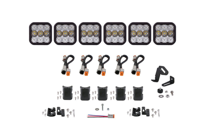 Diode Dynamics SS5 CrossLink 6-Pod LED Lightbar ( one )-Outdoor Recreation-Diode Dynamics-White Combo-upTOP Overland