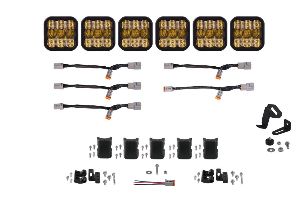 Diode Dynamics SS5 CrossLink 6-Pod LED Lightbar ( one )-Outdoor Recreation-Diode Dynamics-Yellow Combo-upTOP Overland