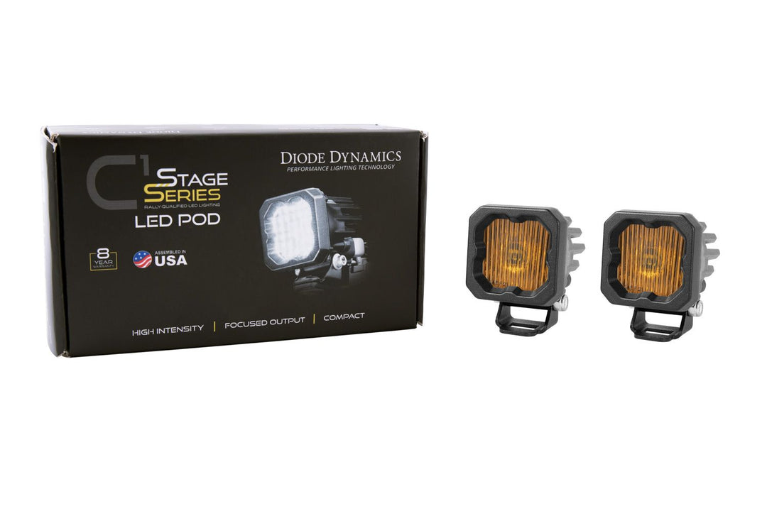 Diode Dynamics Stage Series C1 Yellow SAE Fog Standard LED Pod (pair)-Outdoor Recreation-Diode Dynamics-SAE Fog-upTOP Overland