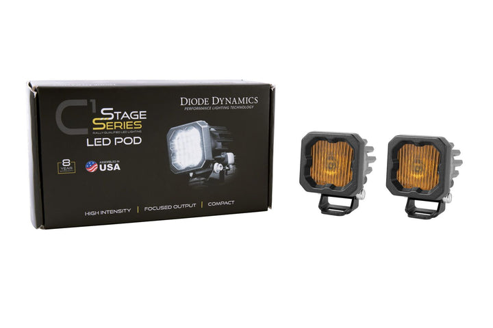 Diode Dynamics Stage Series C1 Yellow SAE Fog Standard LED Pod (pair)-Outdoor Recreation-Diode Dynamics-SAE Fog-upTOP Overland
