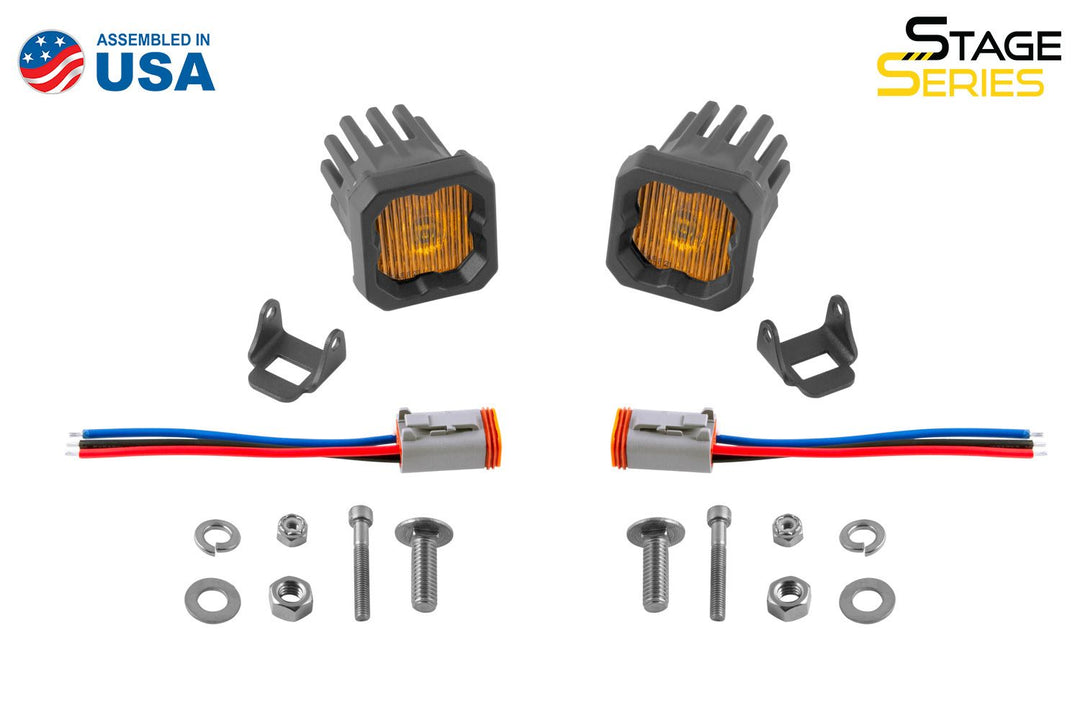Diode Dynamics Stage Series C1 Yellow SAE Fog Standard LED Pod (pair)-Outdoor Recreation-Diode Dynamics-SAE Fog-upTOP Overland