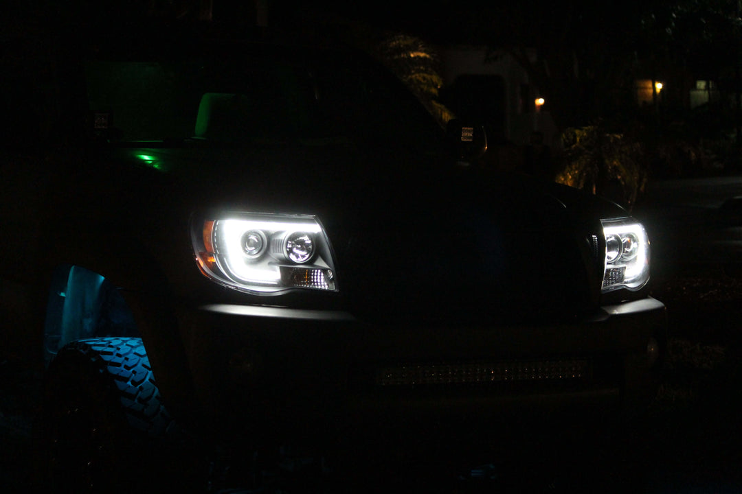2005-2011 Toyota Tacoma LED Projector Headlights Light Bar DRL