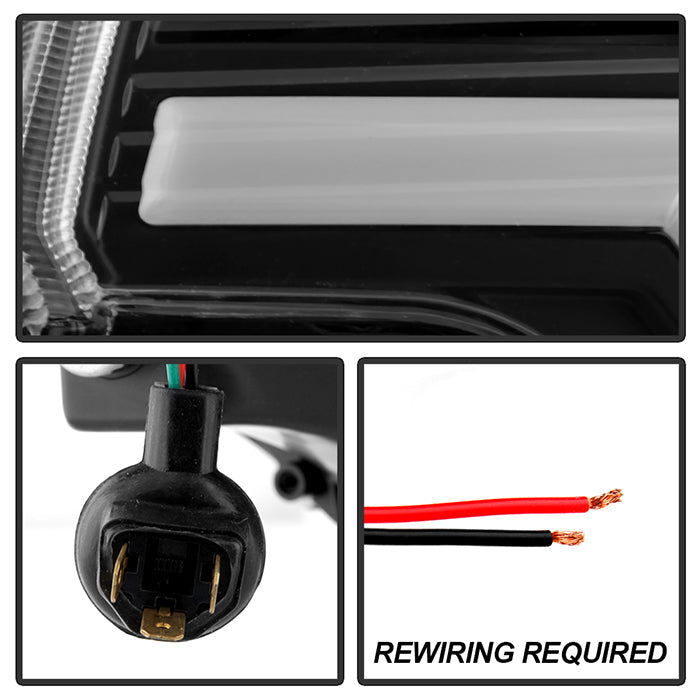 2012-2015 Toyota Tacoma Projector Headlights with Light Bar - Black