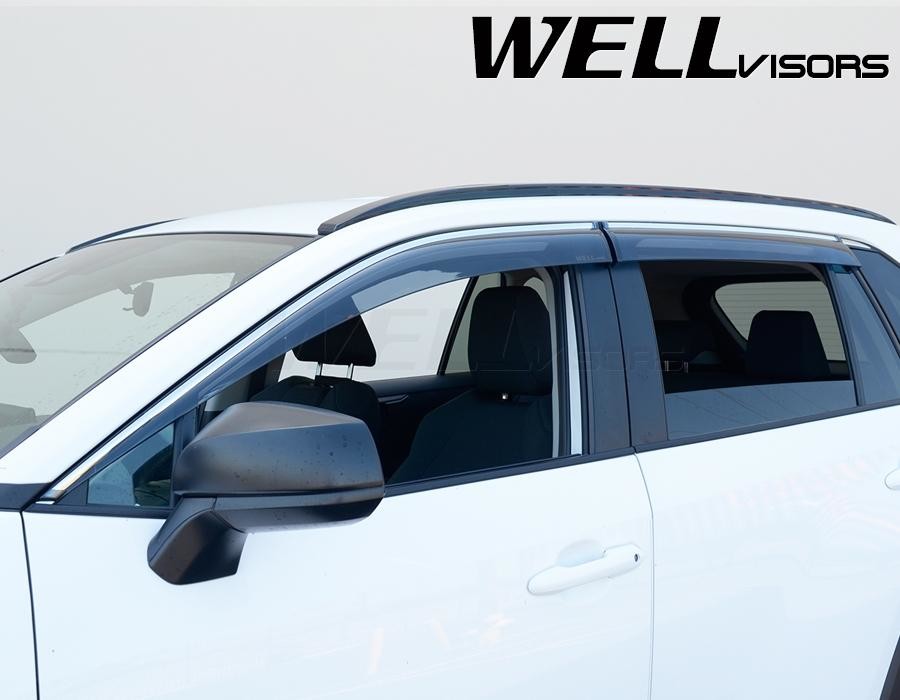 2019+ Toyota Rav4 Taped-on Window Deflectors | Chrome Trim